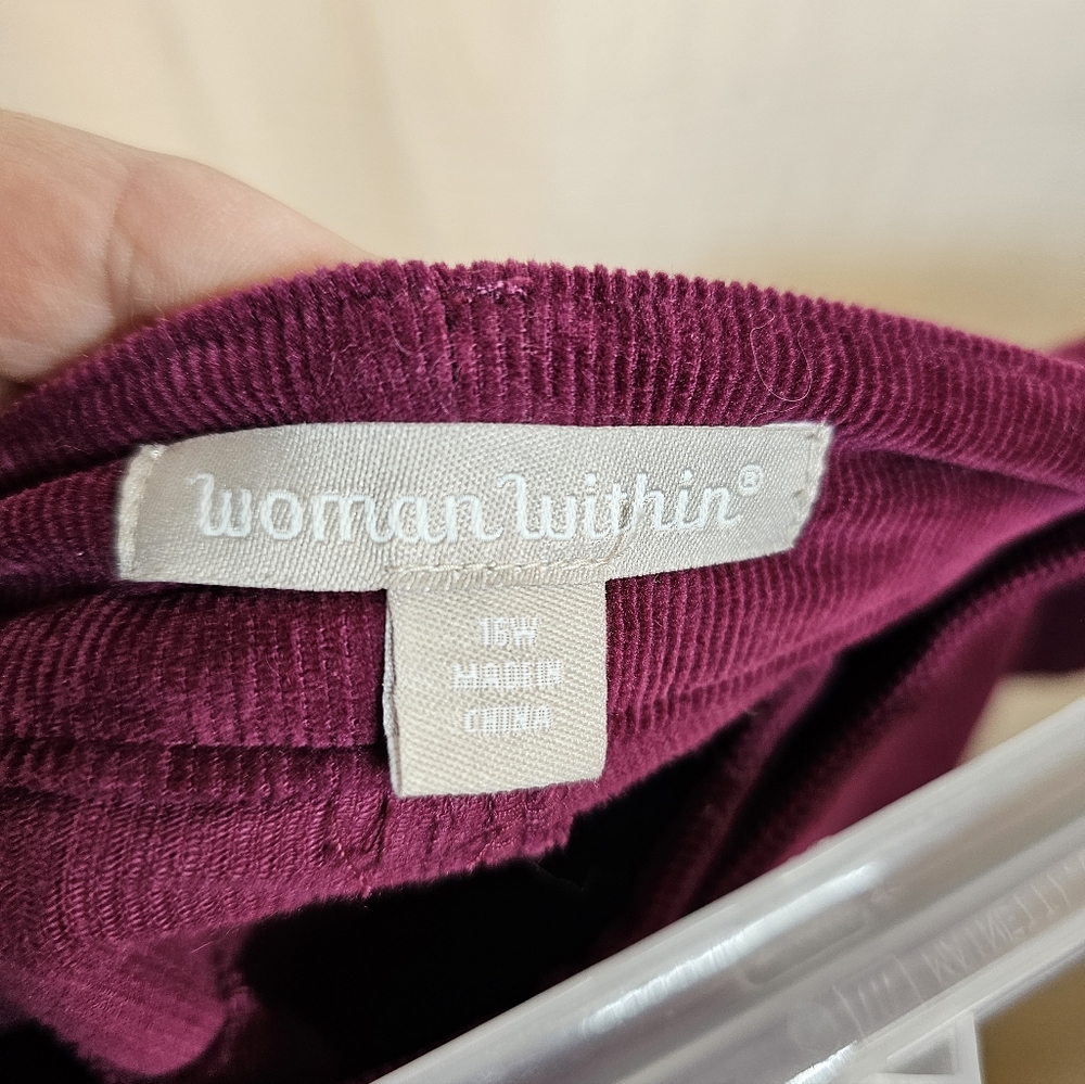 Woman Within 16W Cord Pants - Picture 2 of 7